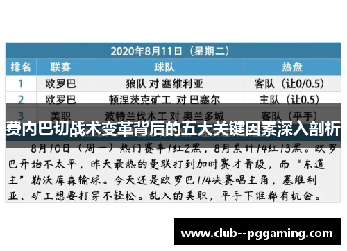 费内巴切战术变革背后的五大关键因素深入剖析